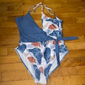 Shein Wrap One Piece Bathing Suit